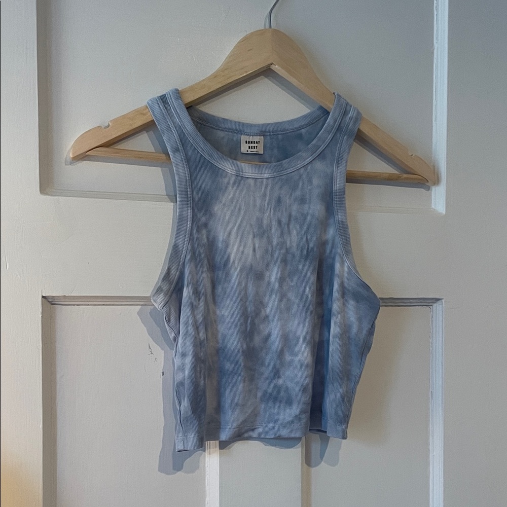 Aritzia Sunday Best Honor Tank - Blue tie dye wash